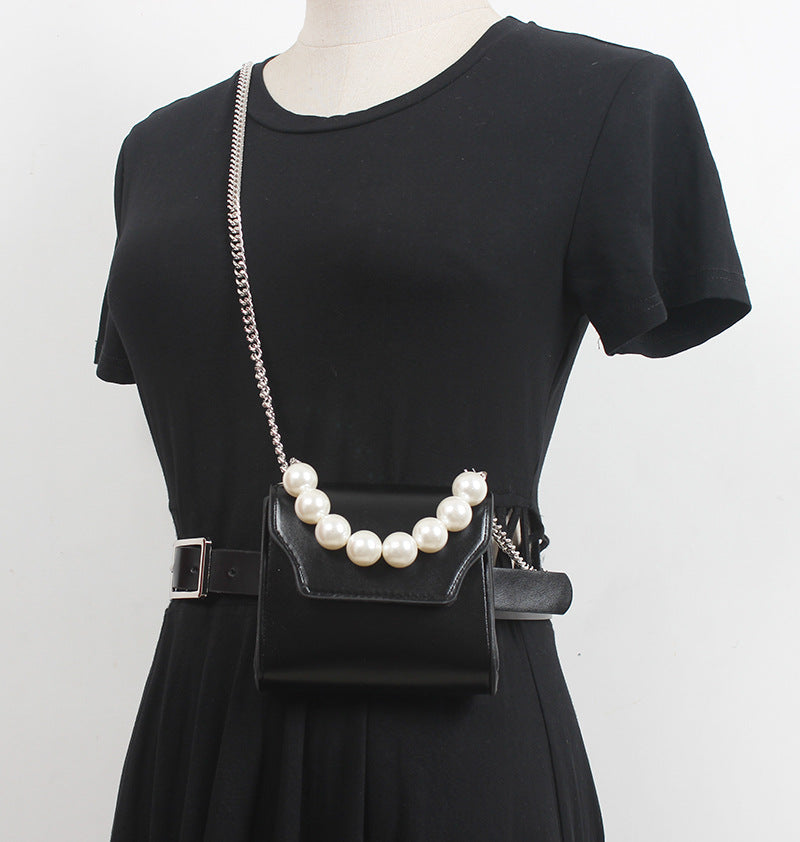 Handmade Pearl Mini Chain Diagonal Bag