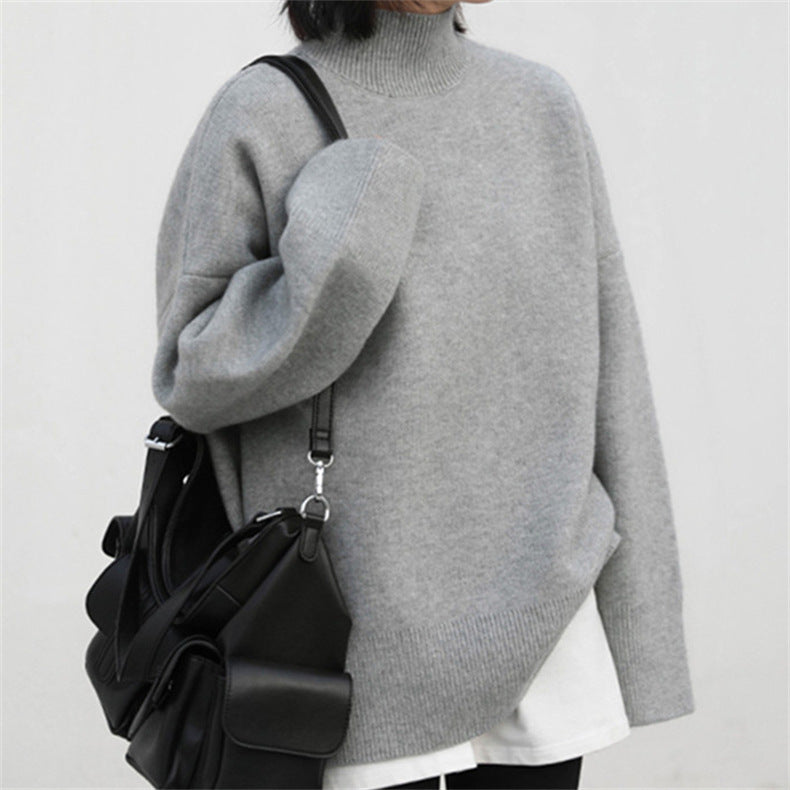 Half Turtleneck Thick Sweater High-grade Sense Idle Style Loose