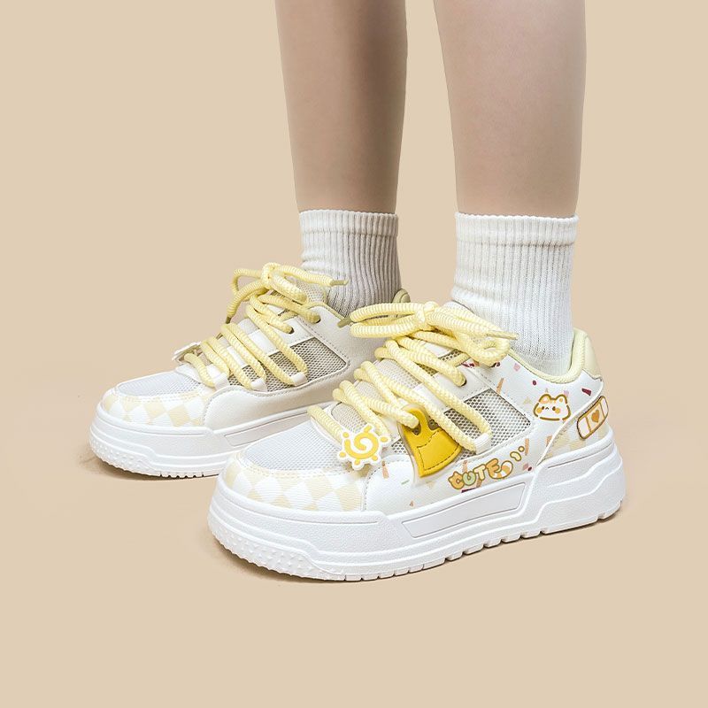 Breathable Mesh Casual Shoes Cute Korean Style Dopamine Shoes