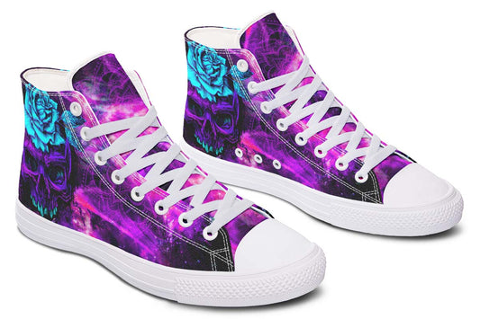 Men's And Women's Fashion Color Printing High-top Canvas Shoes