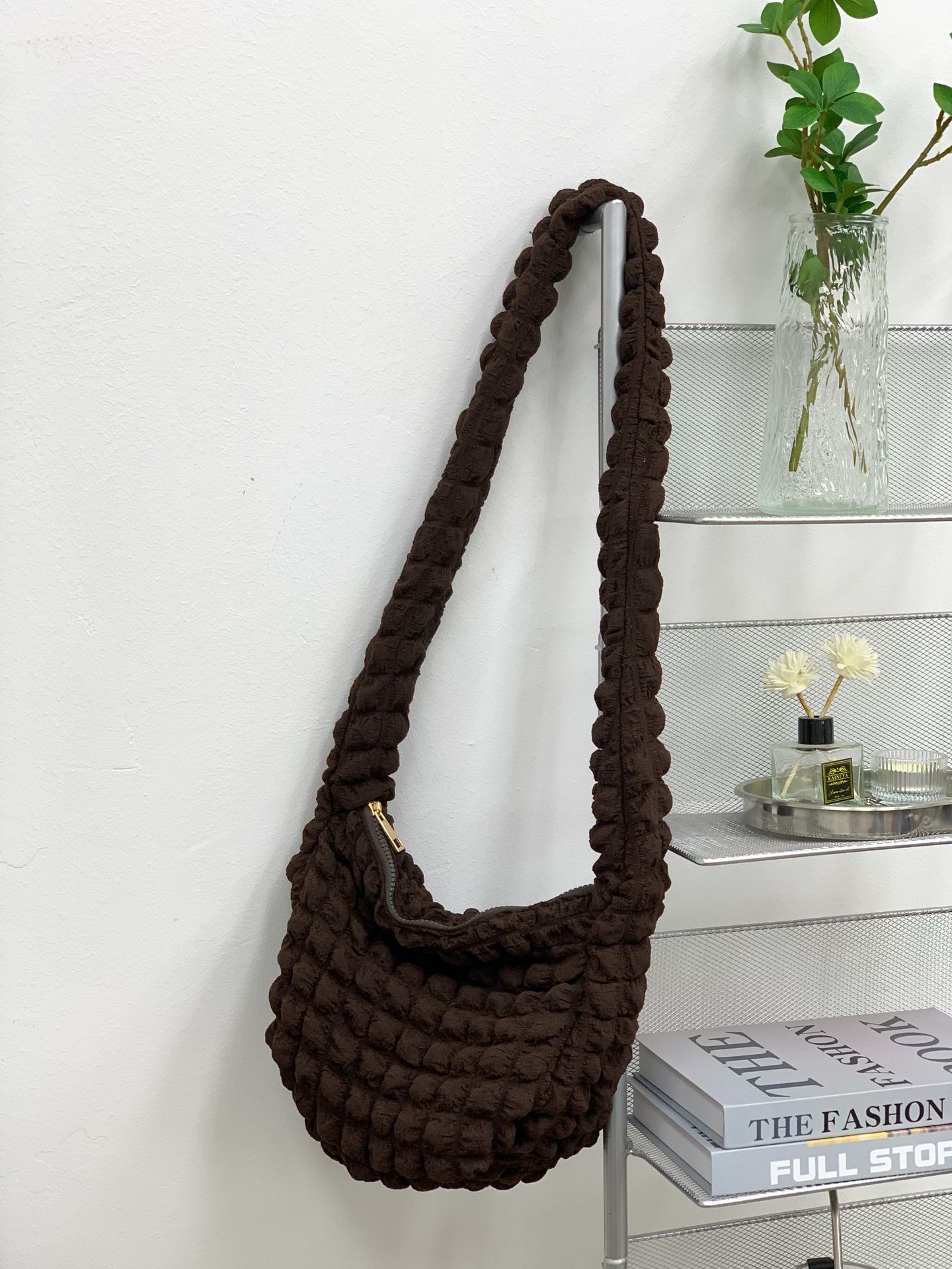 Kvinders Fashion Casual Rhombus Plisseret Skuldertaske
