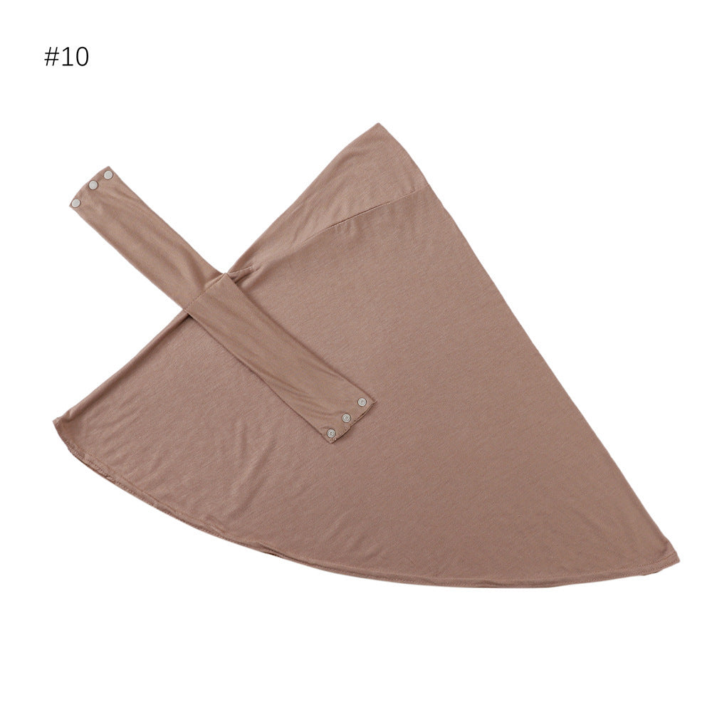 High Elastic Multi-color Modal Breathable Strap Button Cap Solid Color Scarf