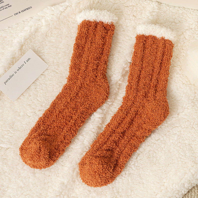 Coral Socks For Children In Autumn And Winter