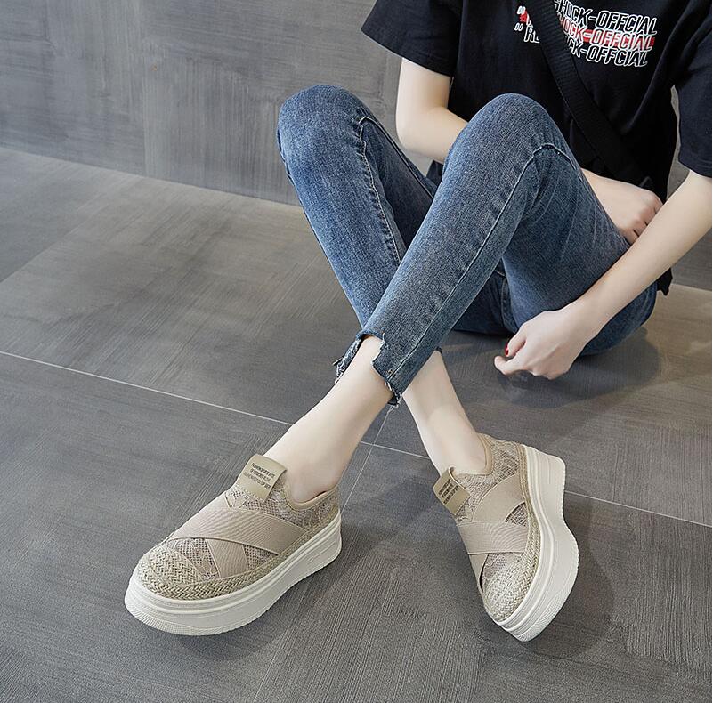 Mesh Platform Slip On Loafer Flat Sole