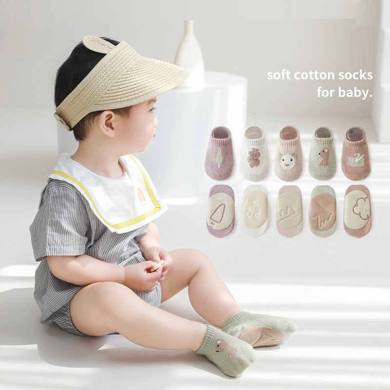 Spring And Summer Combed Cotton Non-slip Indoor Cool Children Toddler Socks