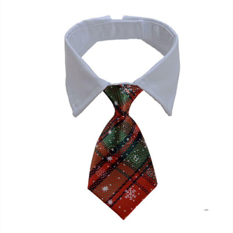 Pet Striped Tie Dog Teddy Bow Tie Scarf Blouse Collar