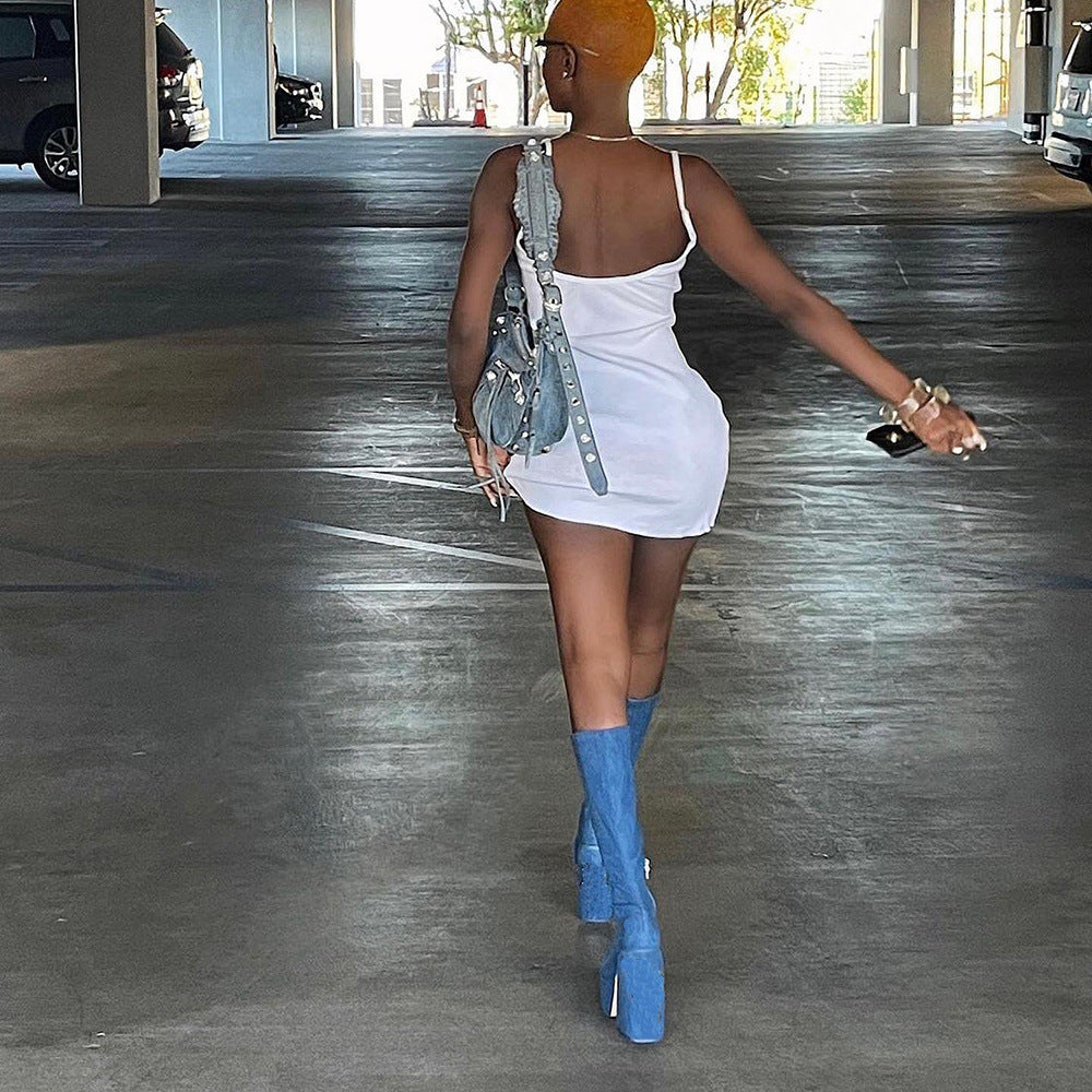Thick Soled High-heeled Cowboy Boots