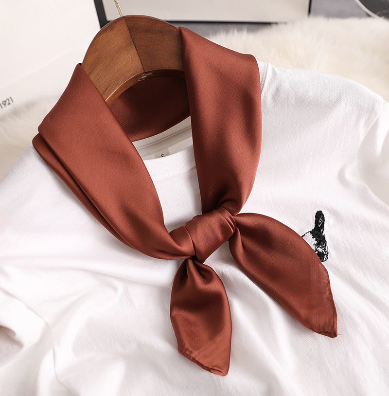 Women's Decorative Spring And Autumn All-match Solid Color Thin Silk Scarf