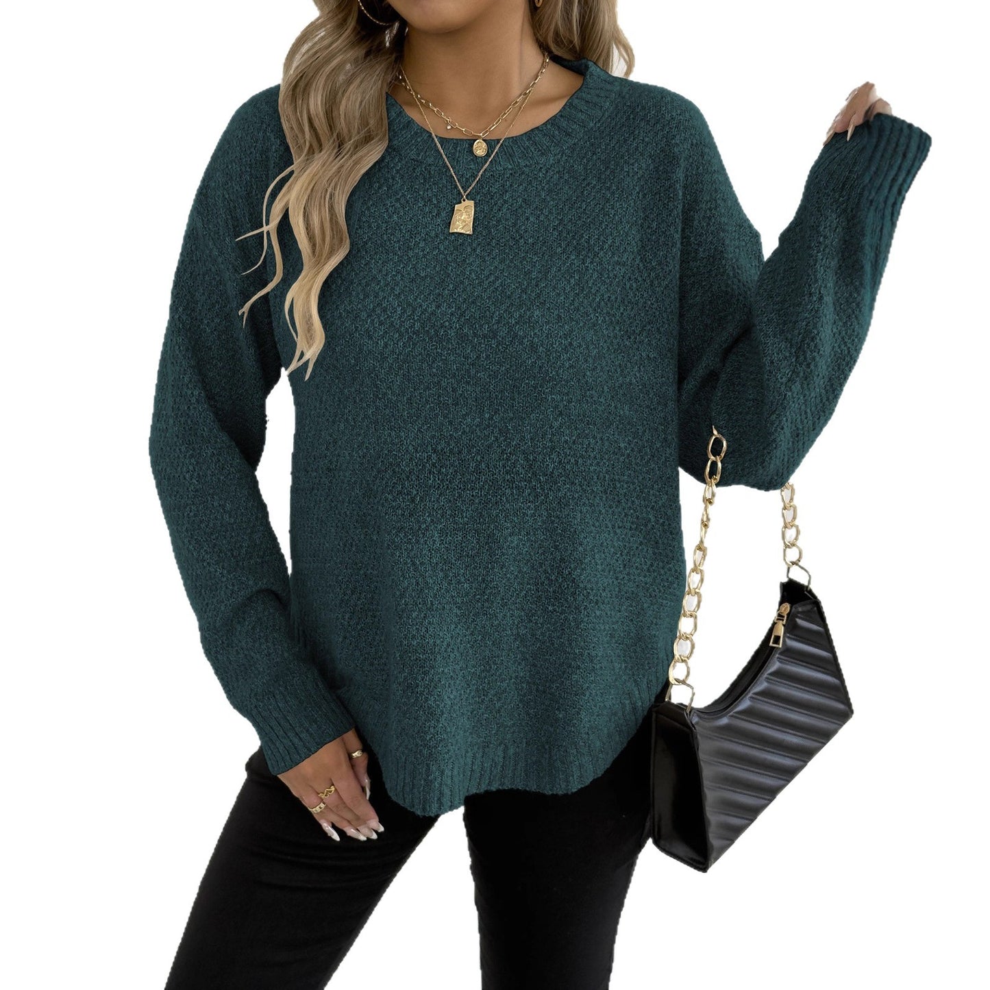 Fashion Loose Flower Velvet Women's Pullover Bottoming Sweater