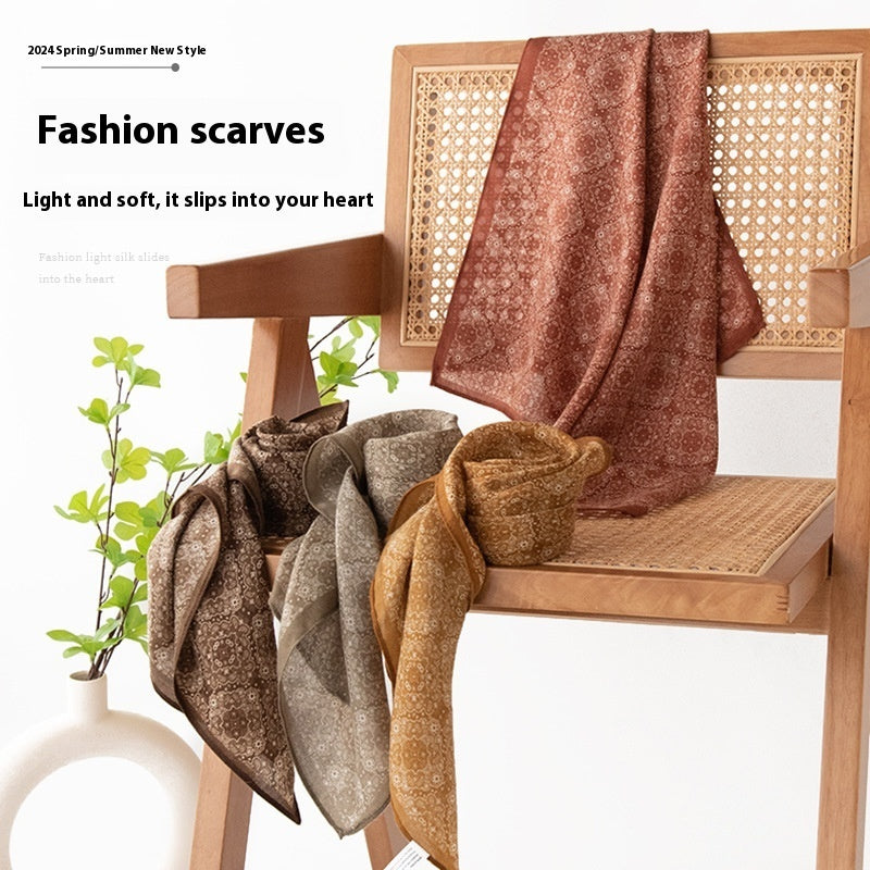 Printed 65cm Kerchief Scarf Shawl