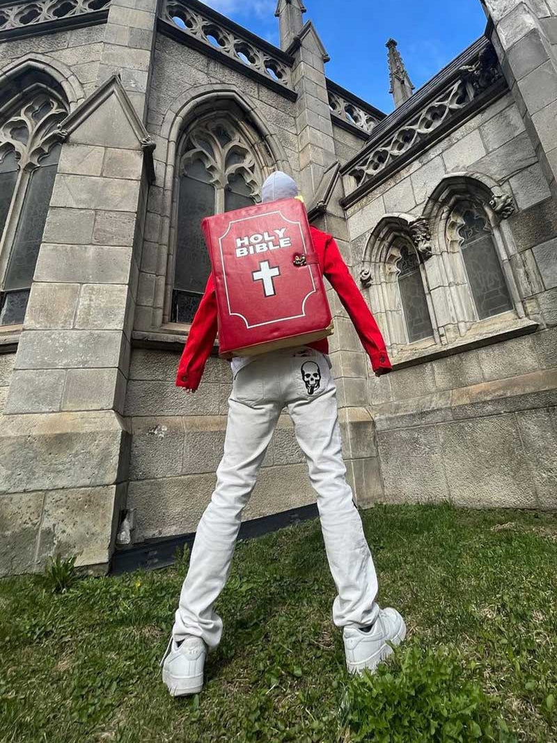 Hip Hop Street Cross Shoulder PU Leather Backpack