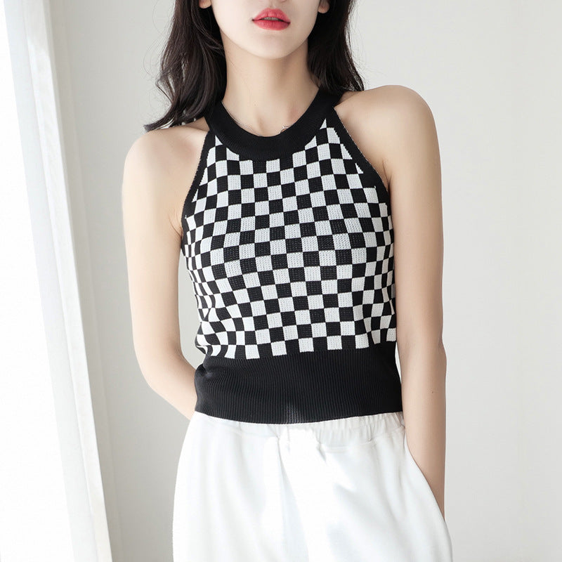 Women's Outer Wear Ice Silk Sleeveless Knitted Sweater