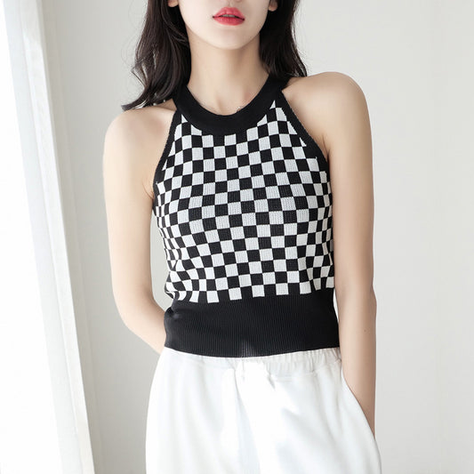 Women's Outer Wear Ice Silk Sleeveless Knitted Sweater