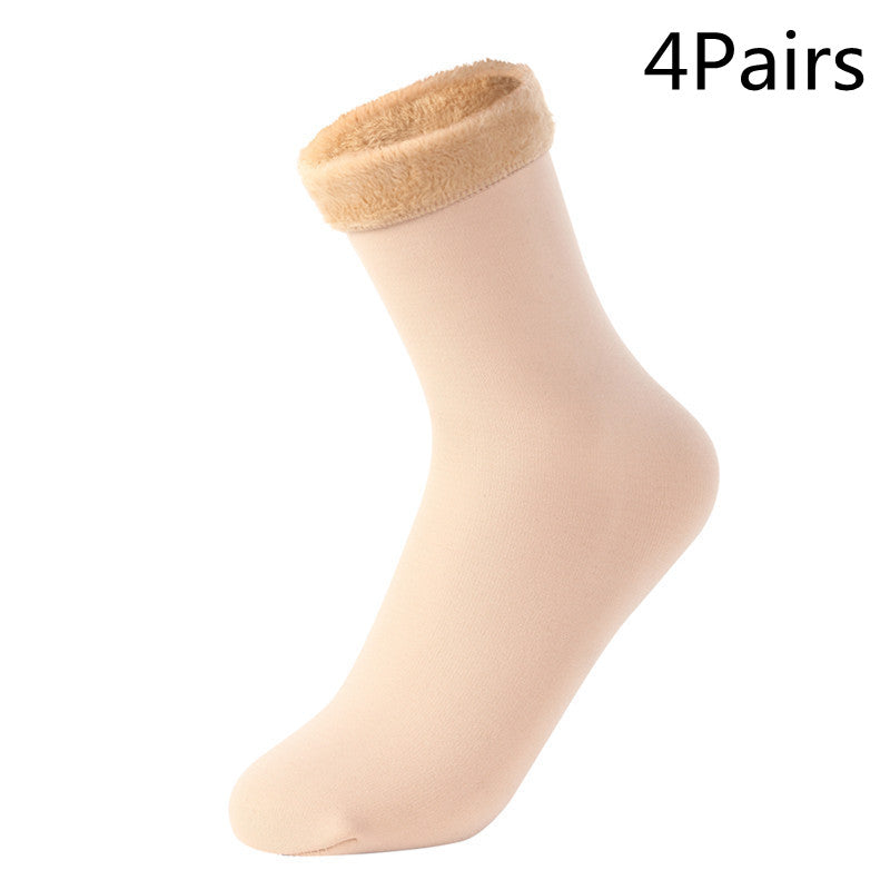 Women's Padded Velvet Warm Soft Medium Tube Socks