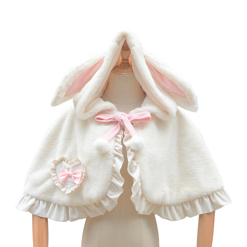 Rabbit Ears Short Sweet And Cute Plush Sleeveless Jacket