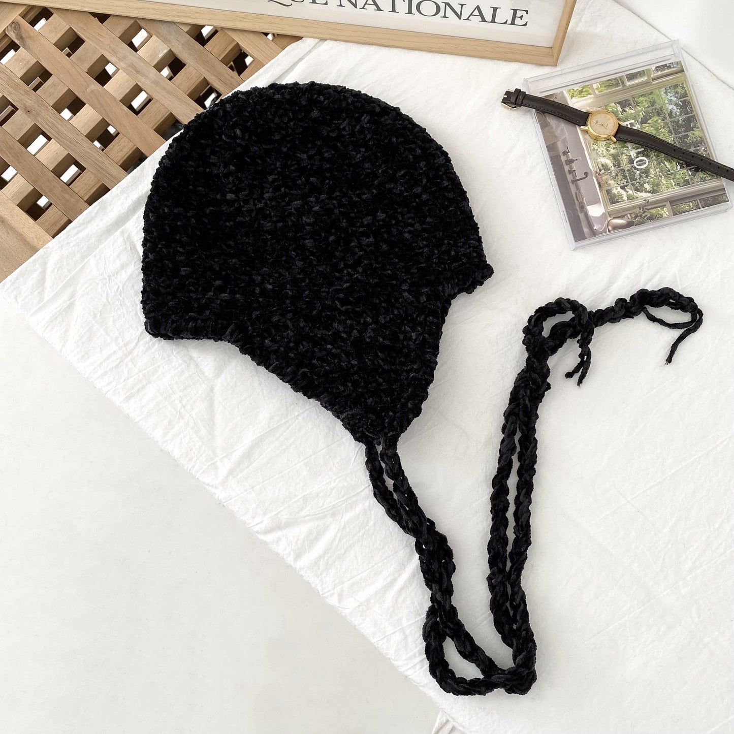 Knitted Women's Chenille Handmade Wool Design Retro