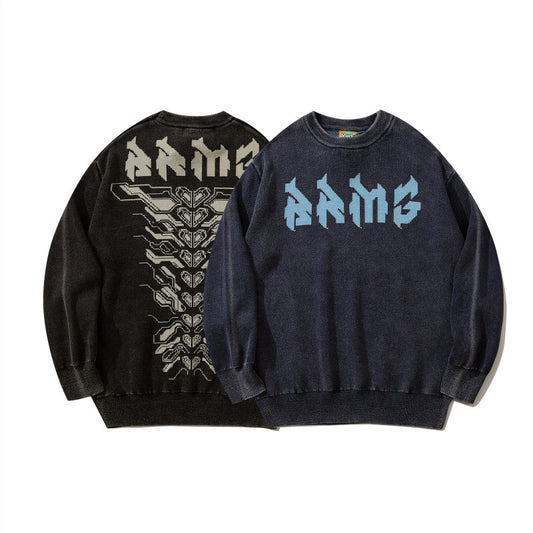 Round Neck Sweater Male Letter Loose