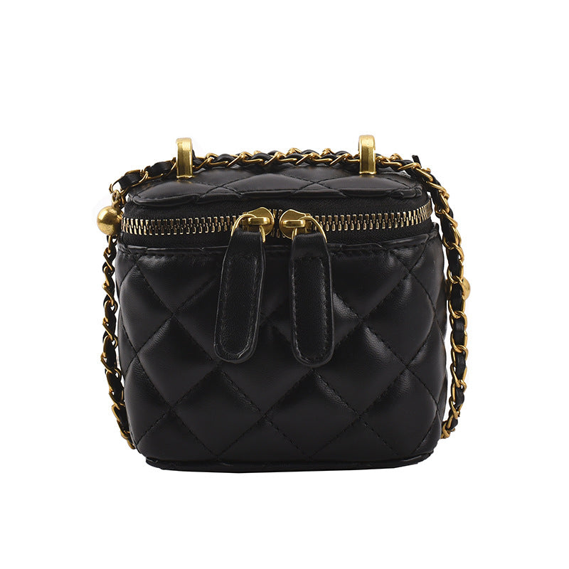 Lingge Chain Bucket Bag Women Fashion Messenger Bag High Sense Shoulder Bag