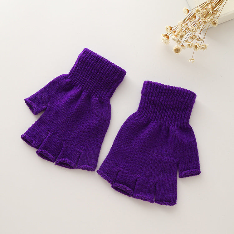 Solid Color Magic Gloves Warm Dew Finger Plush