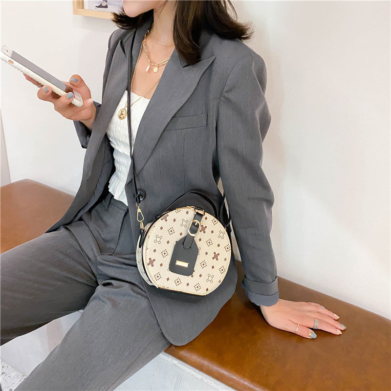 Crossbodytaske Retro Fashion Western Style Bærbar Rund Kagetaske