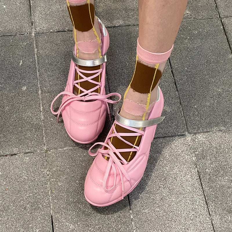 Women's Creative Lace-up Bow Sports Shoes