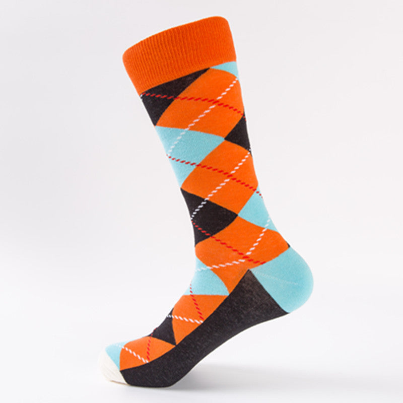 Fashion Plaid Casual Cotton Socks