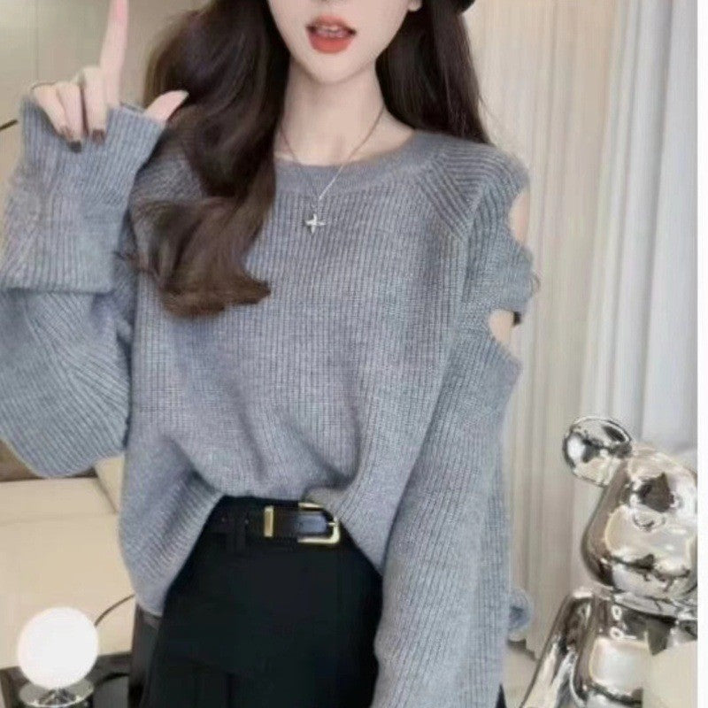 Solid Color Age-reducing Versatile Loose Sweater
