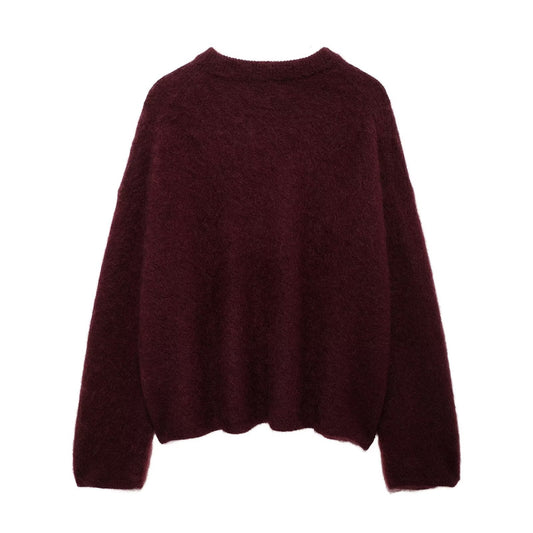 Women's Clothing Large Profile Mohair Blending Pullover Sweater