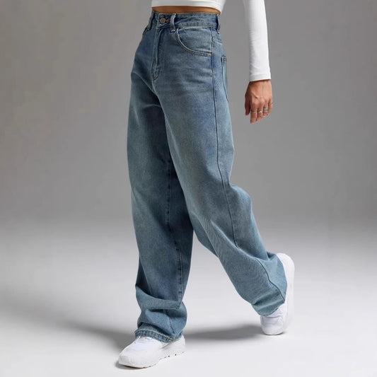 Jeans Til Kvinder Løs Pasform Brede Ben Denim
