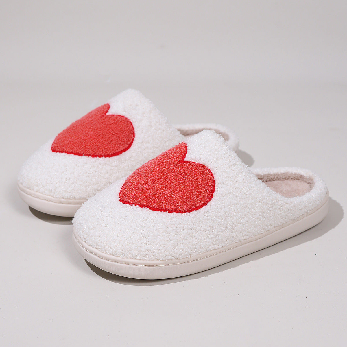 Warm Indoor Cartoon Big Love Cotton Slippers