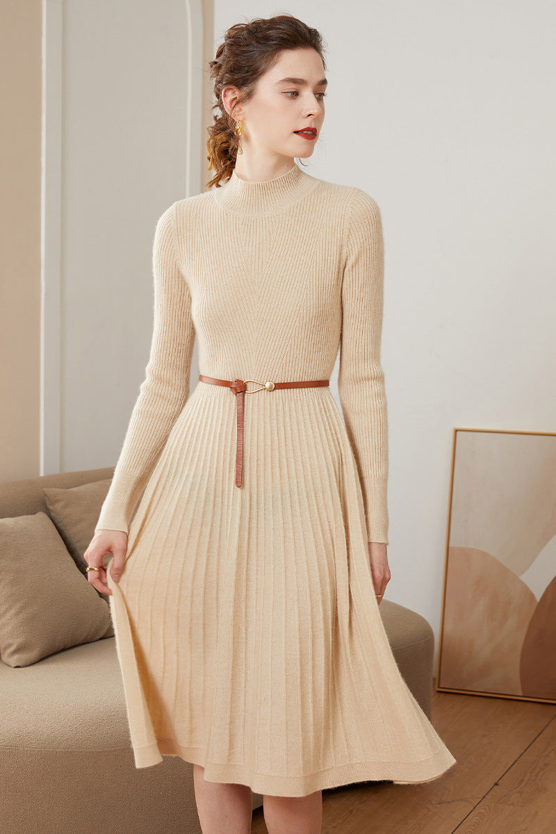 Mid-length Solid-color Slim-fit Base Skirt