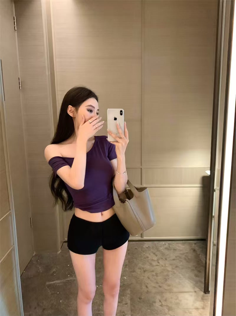 Short Bare Midriff Slim Fit Versatile Student Top Ins Fashion