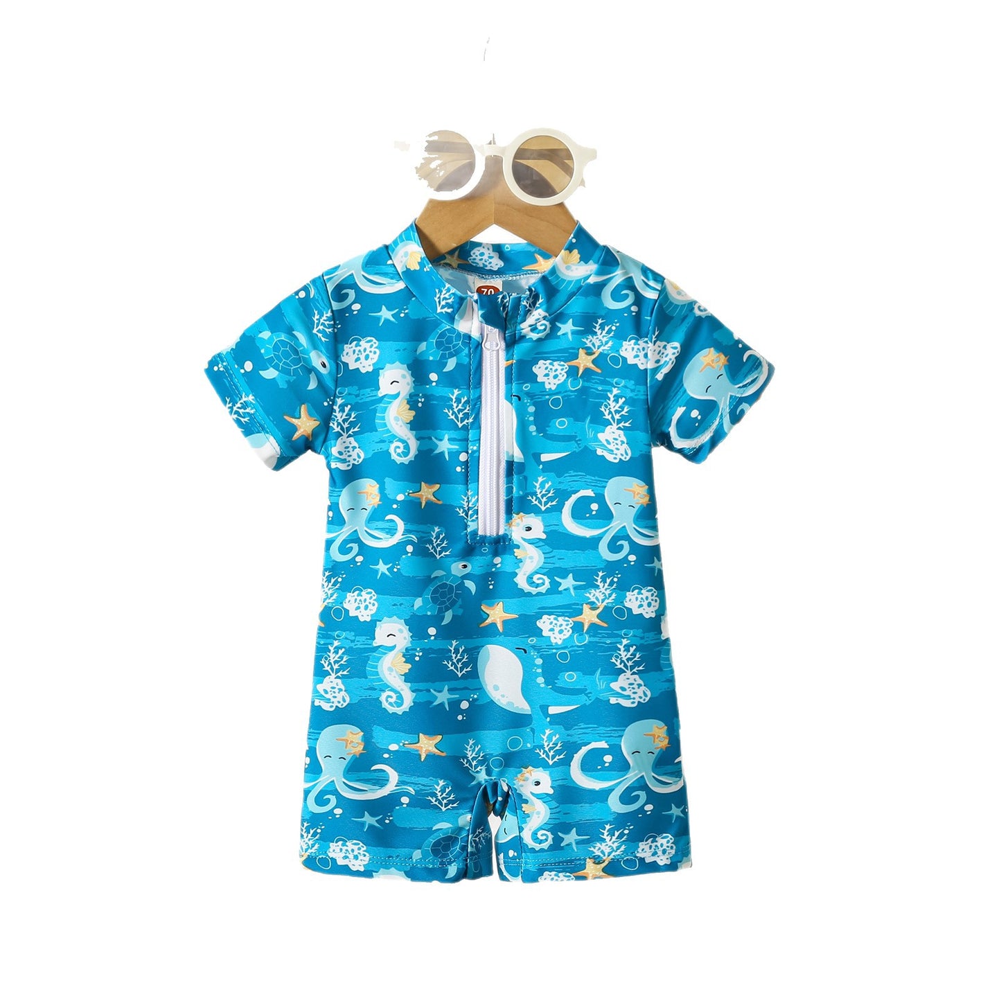 Thin Boys' Shark Print Swimsuit