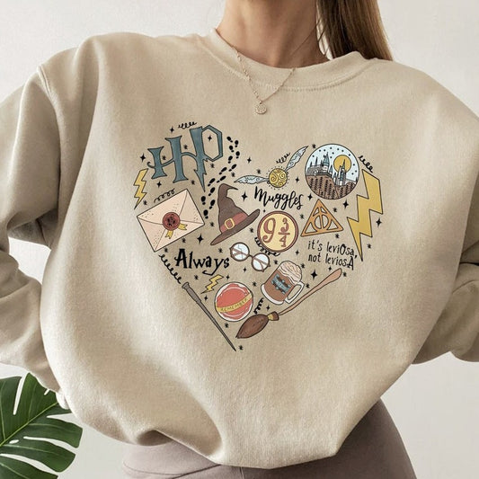 Digitaltryk Sweater Hipster Rund Hals Pullover Langærmet Sweater Kvinder