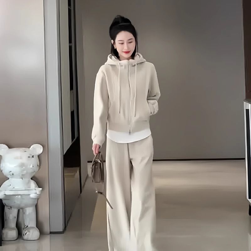 Fashion Casual Exercise Suit Women's Thickened Sweater Two-piece Set
