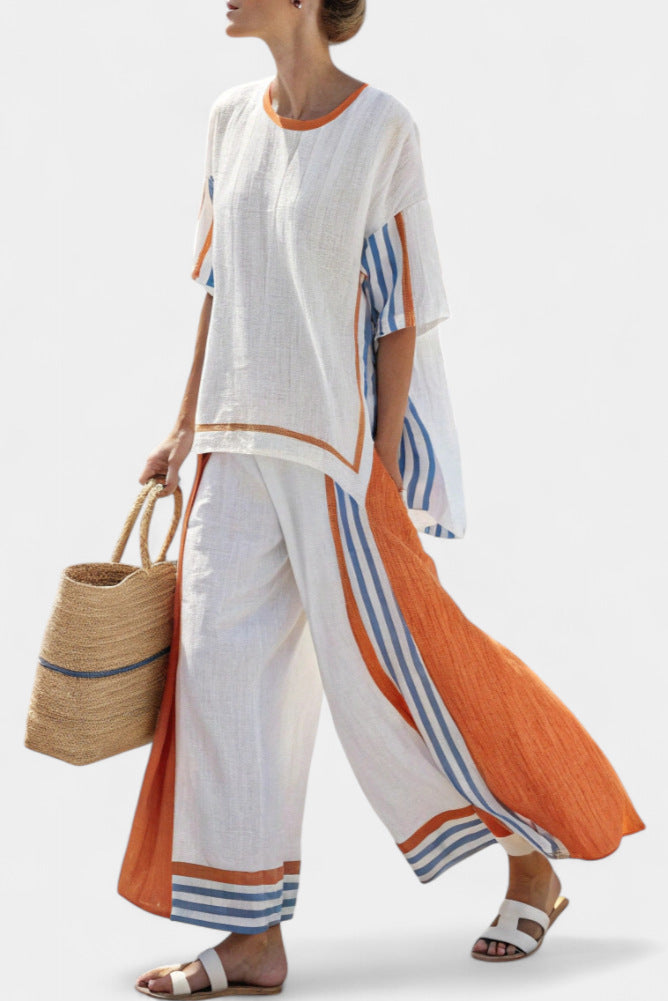 Plus-size Loose Casual Women's Beach Two-piece Set
