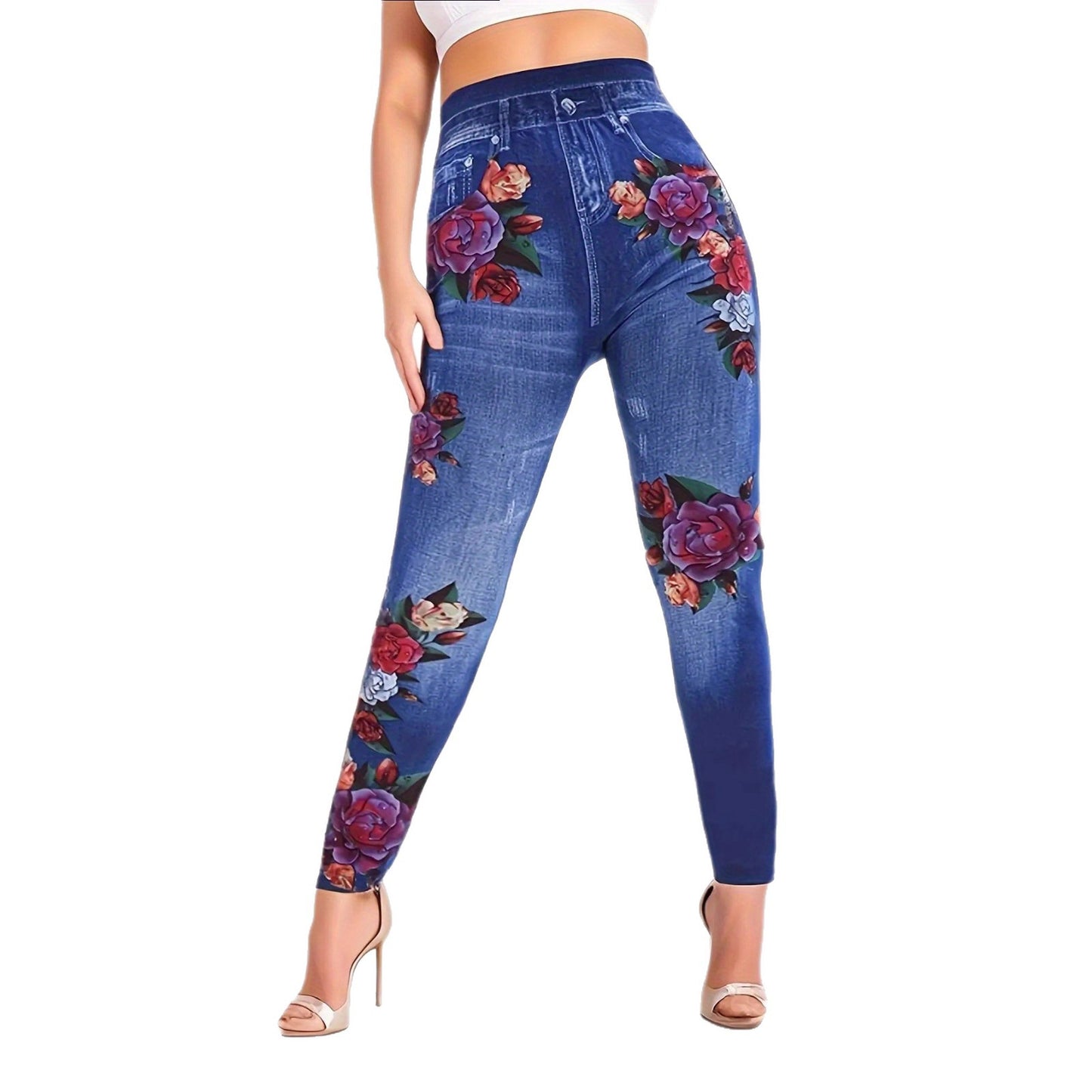 Fitness Pants With A Tight Waist And Digital Print