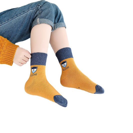 Children's Socks Combed Cotton Students Boneless Middle Tube