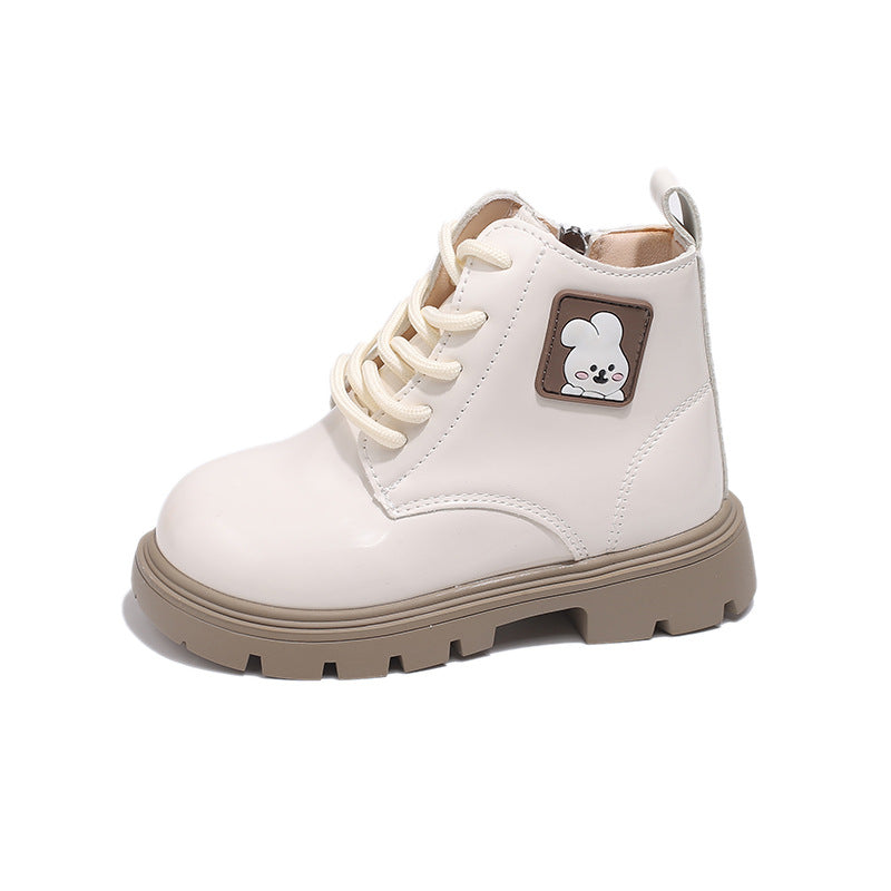 Children's Leather Boots Patent Leather Card Boy Cute
