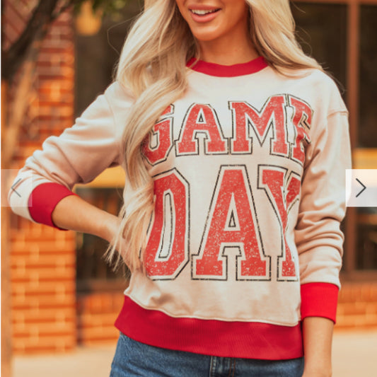 Sweatshirt med Bogstaver og Striber