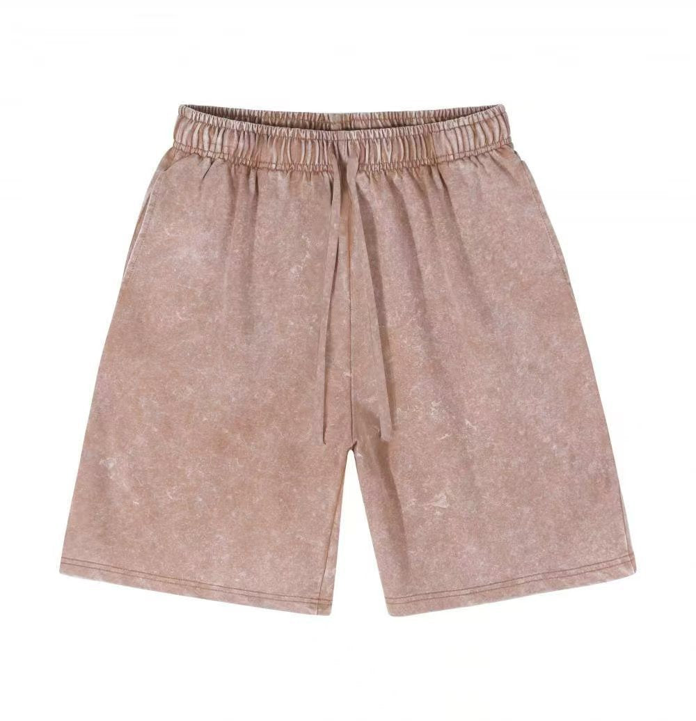 Distressed Fried Snowflake Shorts Washed Cotton Retro Loose Shorts