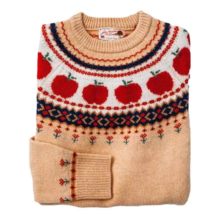 Hooded Thick Needle Fabric Trendy Round Neck Sweater