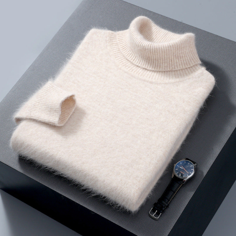 Men's High-neck Cashmere Sweater Solid Color Versatile