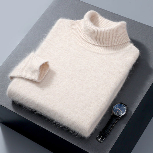 Men's High-neck Cashmere Sweater Solid Color Versatile