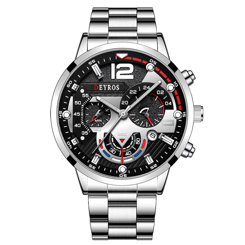 Six-hand Steel Band Quartz Watch Sports Men