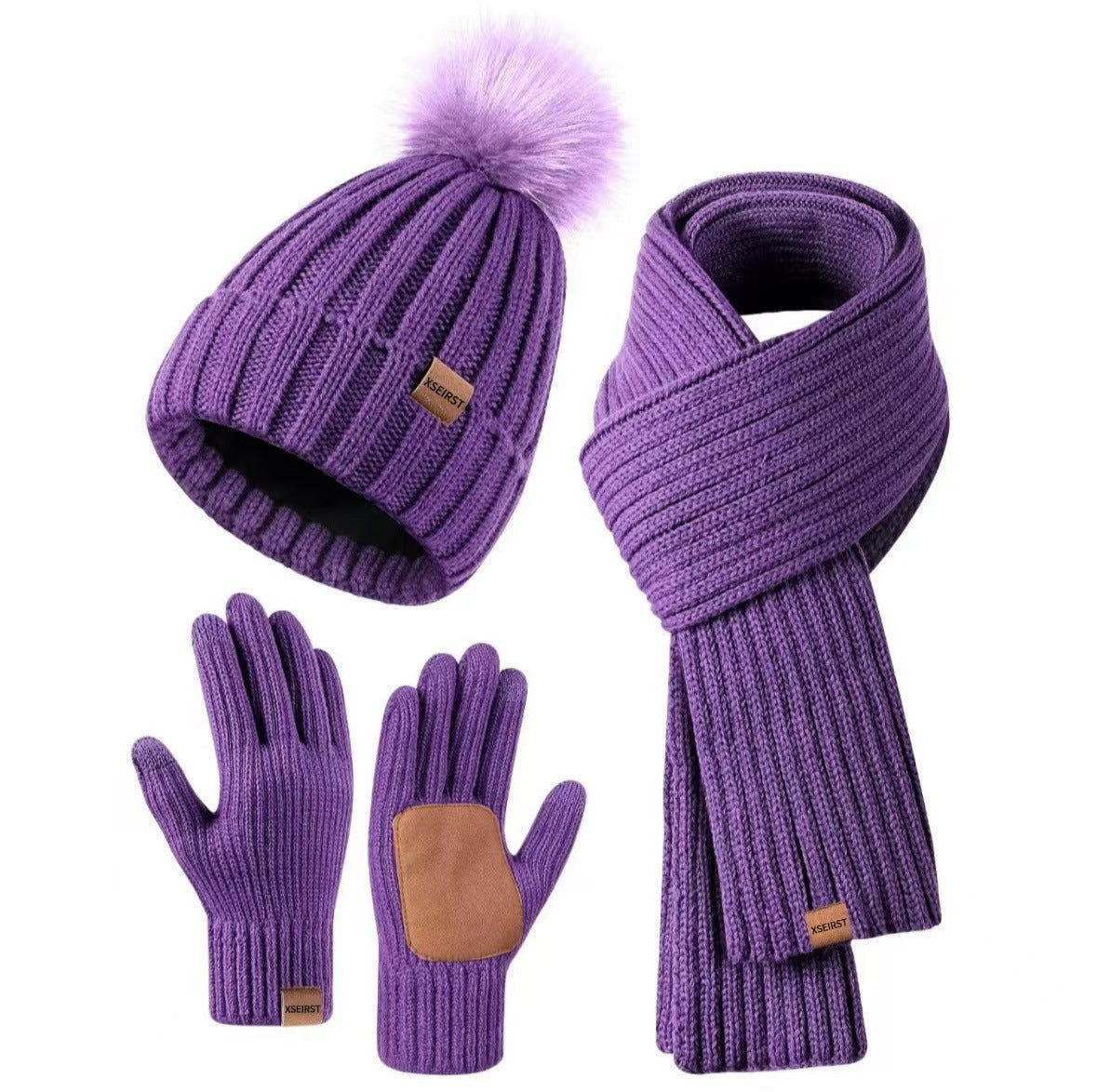 Men's And Women's Knitted Hat Scarf Gloves 9-color