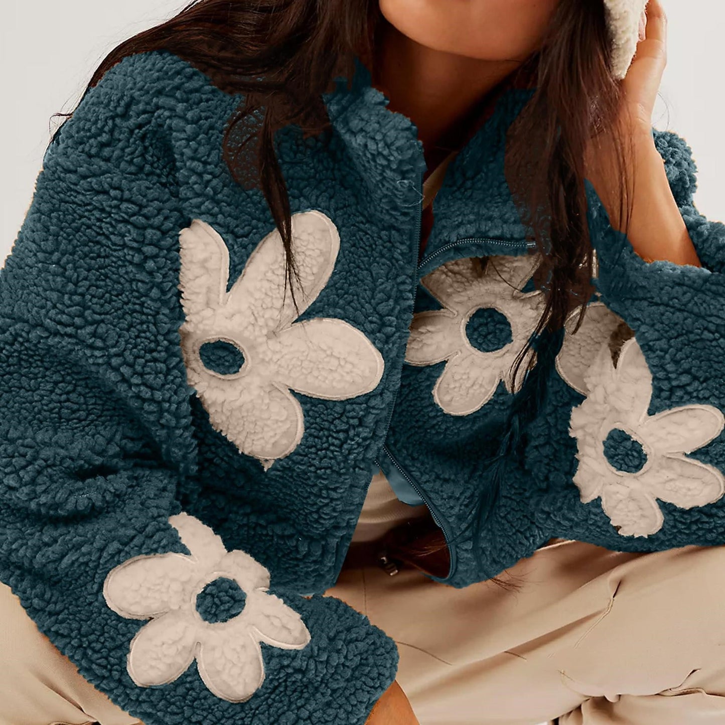 Loose And Idle Lamb Wool Casual Coat For Women