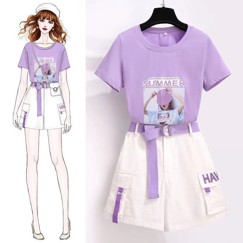 Women's New Graceful And Fashionable Shorts Two-piece Casual