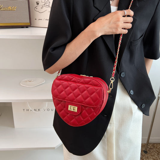 New Light Luxury Niche Love Diamond One-shoulder Messenger Bag