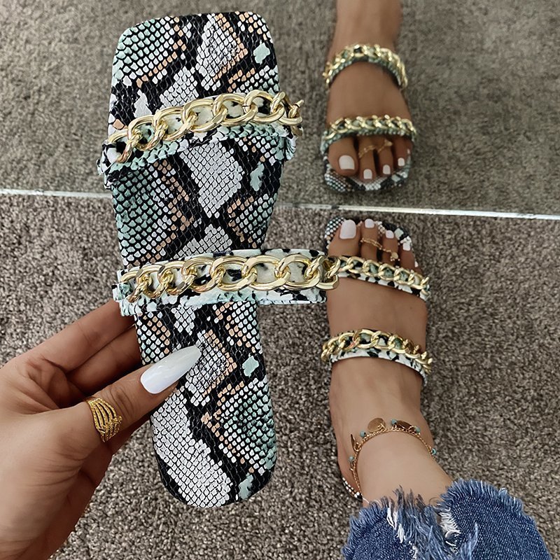 Women's Sandals New Serpentine Flower Flat Bottom